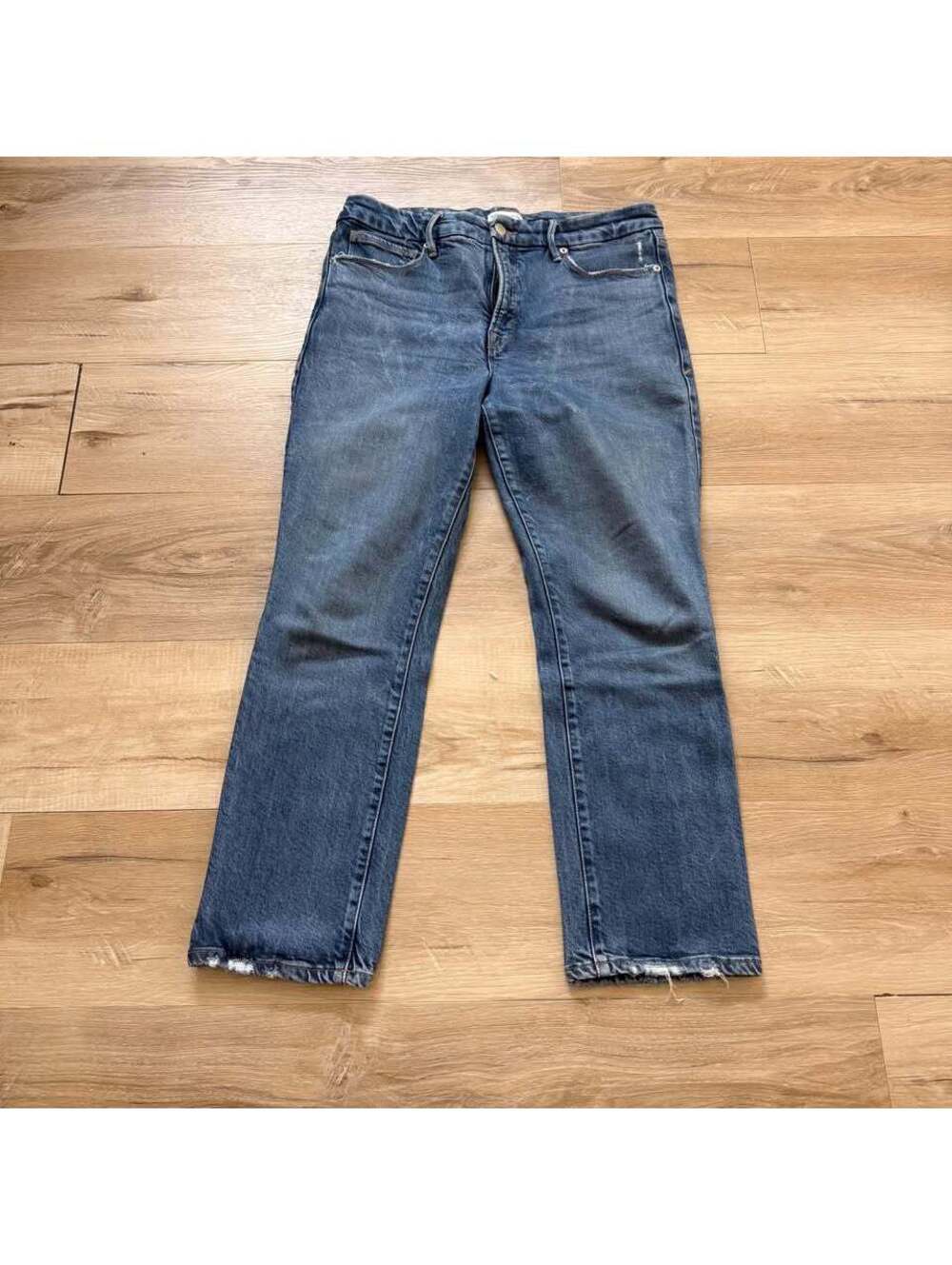 Good American Good Legs Straight Indigo Soft Blue Women's 10/30